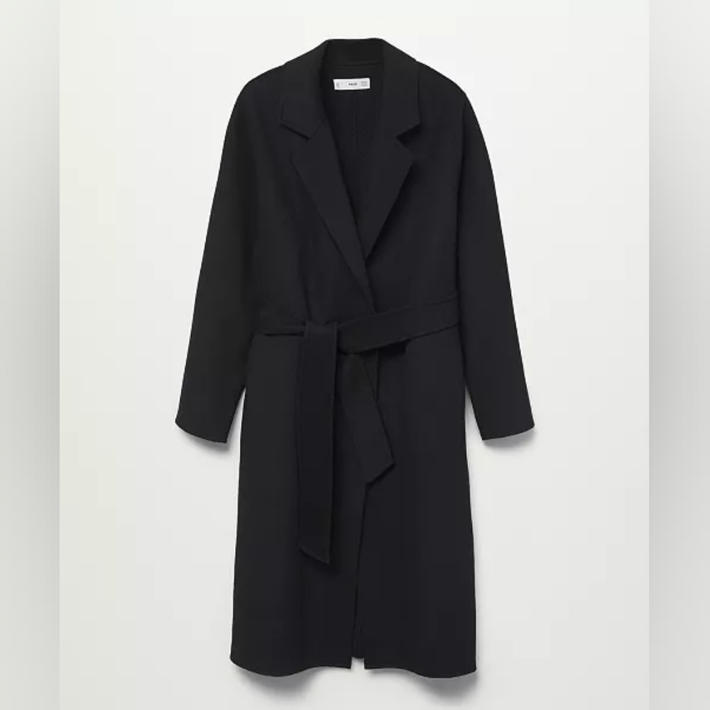 MANGO (MNG) Black Wool Coat M